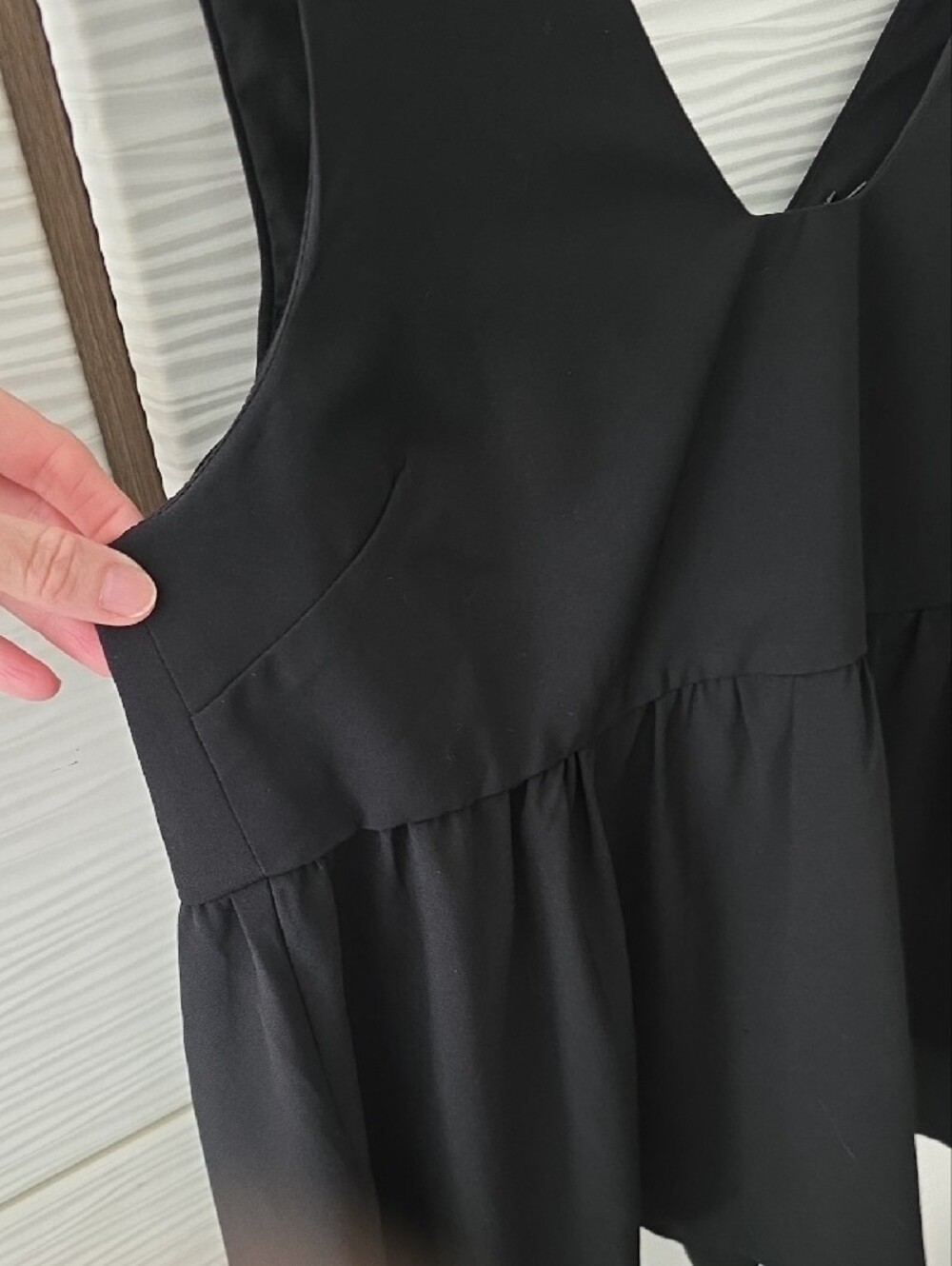 Pomander Place Black Peplum Tank Top with Wide Straps - Picture 4 of 5